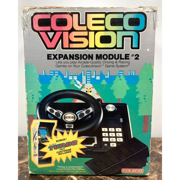 ColecoVision Expansion Module #2 Steering Wheel & Pedal Vintage w/ Original Box - Picture 1 of 16